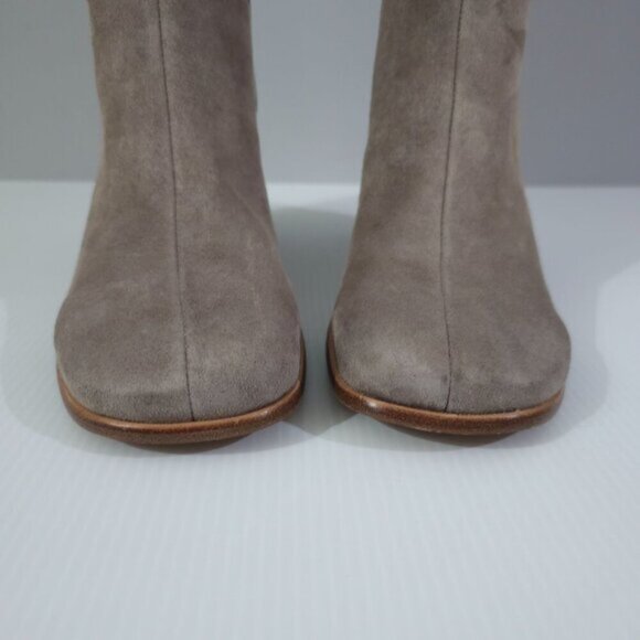Vince Maggie Knee High Boot Womens 8 Taupe Suede Tall Block Heel Fall Neutral - Picture 6 of 14